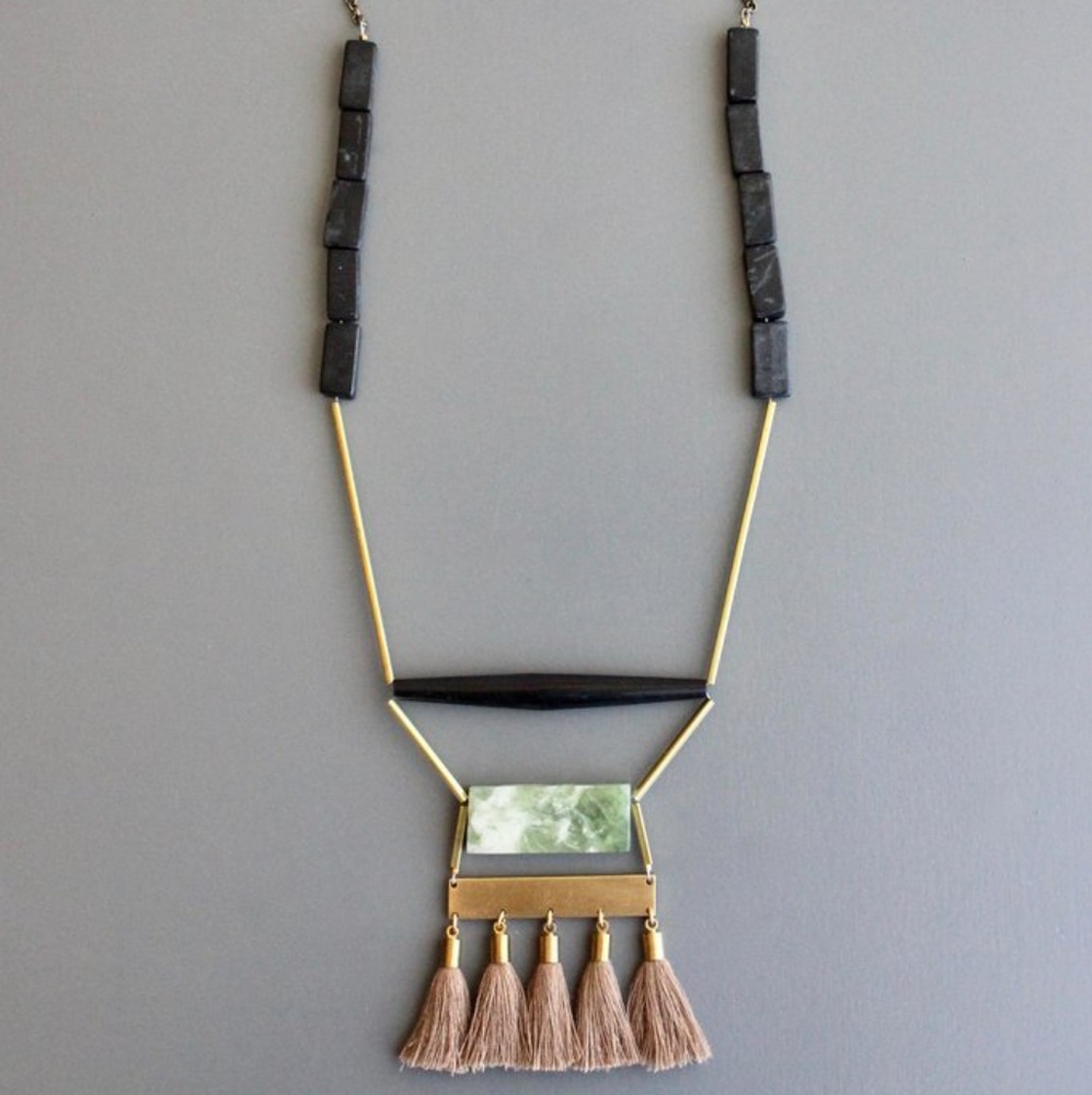 Renae Brass Fringe Necklace